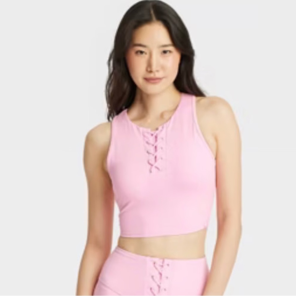 like-new joylab pink ribbed workout set
